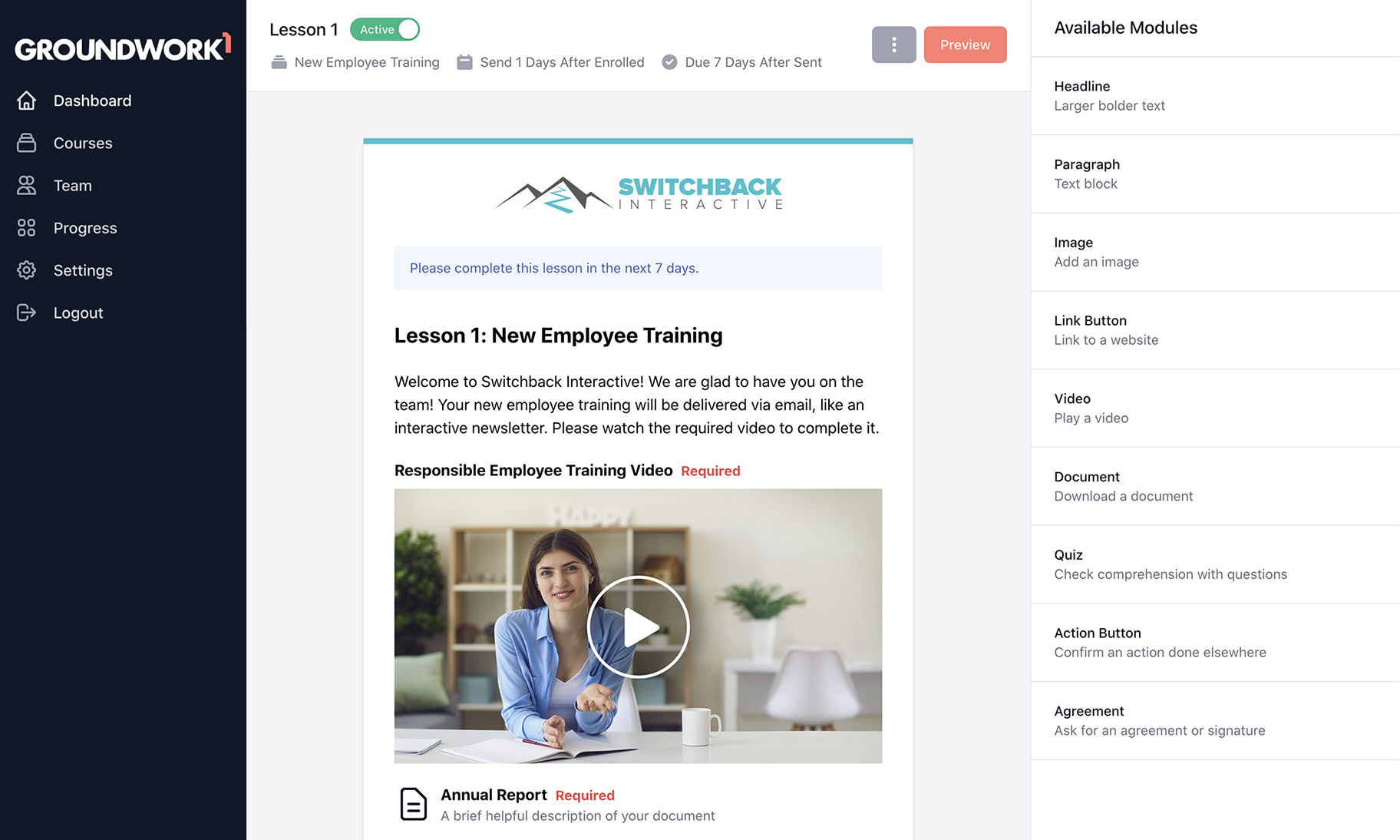 Employee training app